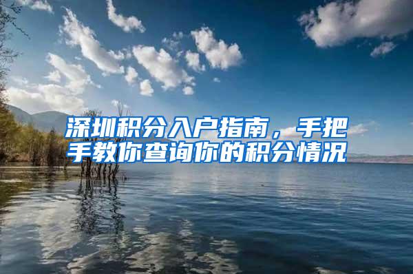 深圳积分入户指南，手把手教你查询你的积分情况