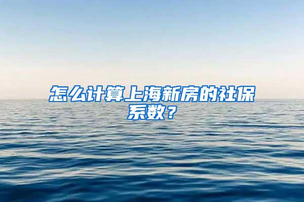 怎么计算上海新房的社保系数？