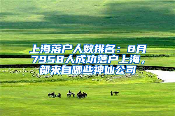 上海落户人数排名：8月7958人成功落户上海，都来自哪些神仙公司