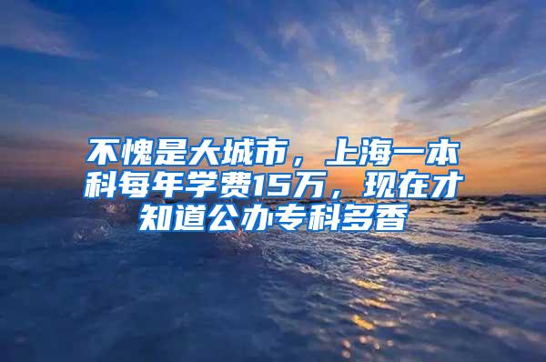 不愧是大城市，上海一本科每年学费15万，现在才知道公办专科多香