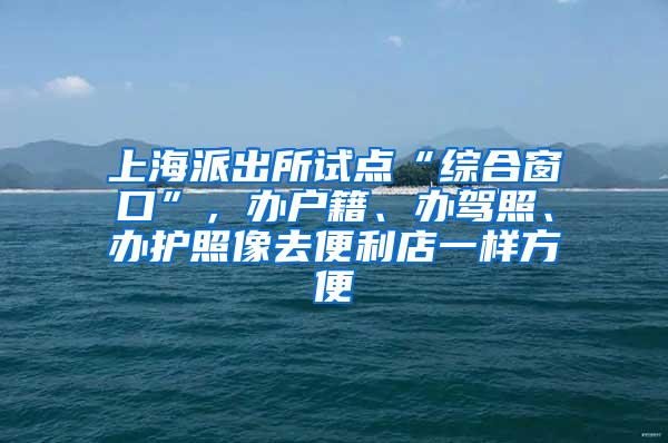 上海派出所试点“综合窗口”，办户籍、办驾照、办护照像去便利店一样方便