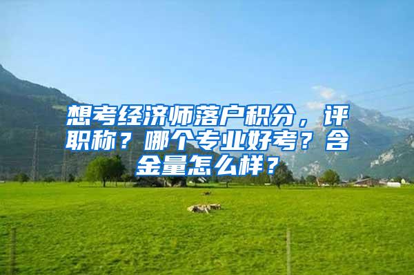 想考经济师落户积分，评职称？哪个专业好考？含金量怎么样？