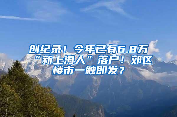 创纪录！今年已有6.8万“新上海人”落户！郊区楼市一触即发？