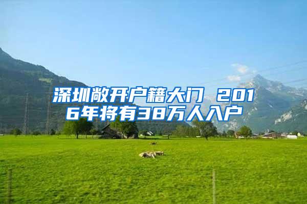 深圳敞开户籍大门 2016年将有38万人入户