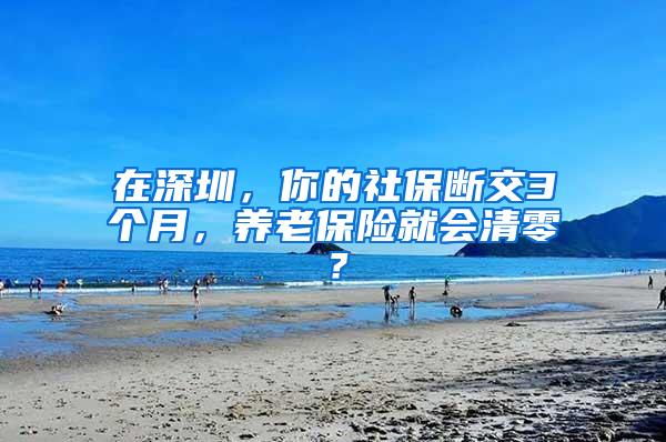 在深圳，你的社保断交3个月，养老保险就会清零？