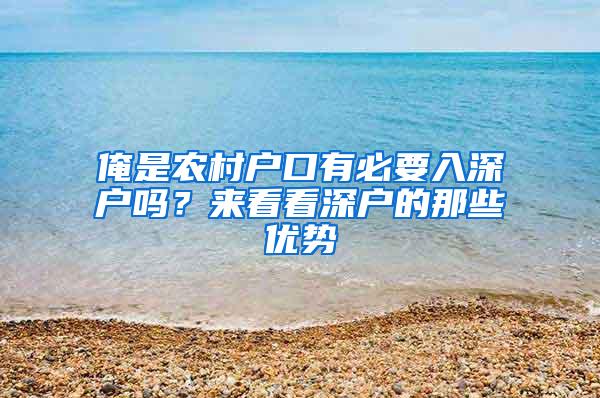 俺是农村户口有必要入深户吗？来看看深户的那些优势