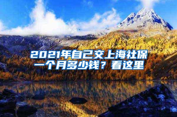 2021年自己交上海社保一个月多少钱？看这里