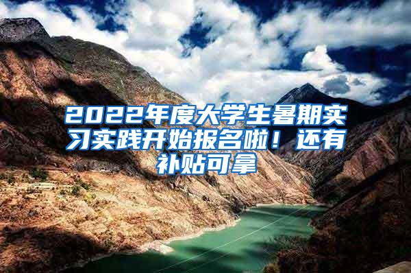 2022年度大学生暑期实习实践开始报名啦！还有补贴可拿→