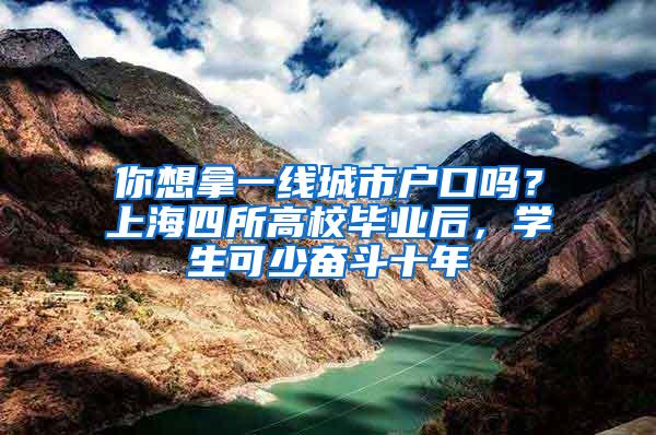 你想拿一线城市户口吗？上海四所高校毕业后，学生可少奋斗十年