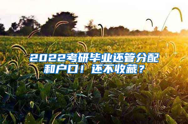 2022考研毕业还管分配和户口！还不收藏？