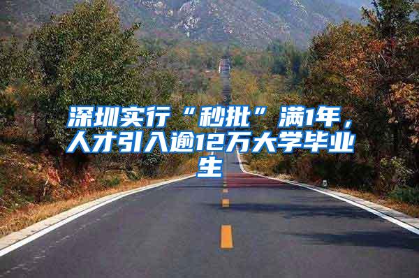 深圳实行“秒批”满1年，人才引入逾12万大学毕业生