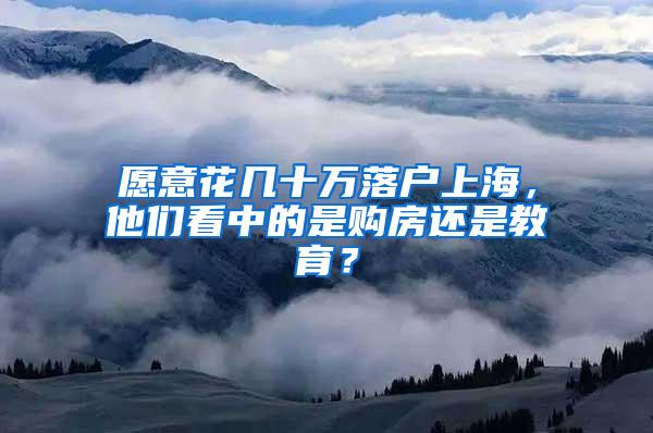 愿意花几十万落户上海，他们看中的是购房还是教育？