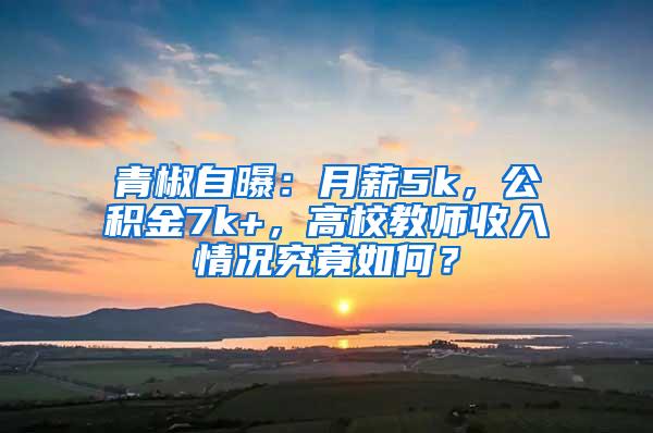 青椒自曝：月薪5k，公积金7k+，高校教师收入情况究竟如何？