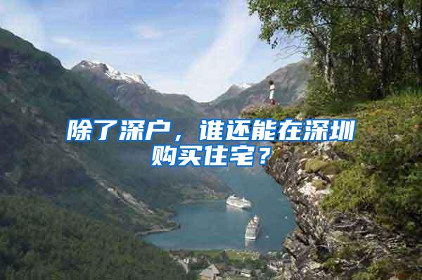 除了深户，谁还能在深圳购买住宅？