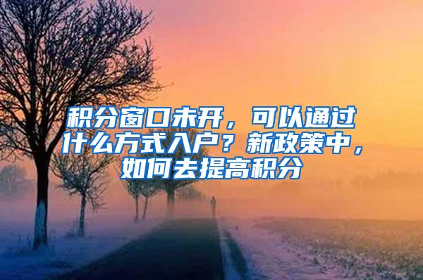 积分窗口未开，可以通过什么方式入户？新政策中，如何去提高积分