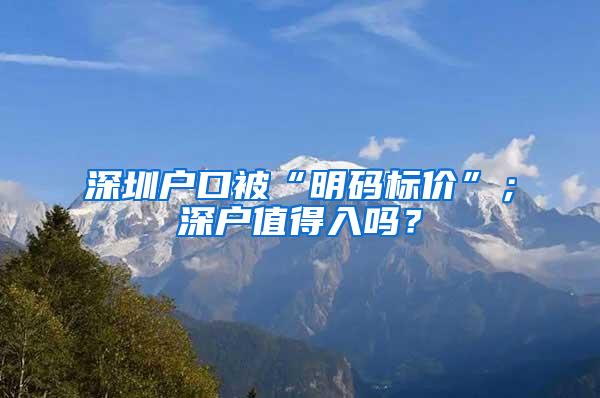 深圳户口被“明码标价”；深户值得入吗？