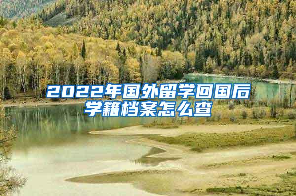 2022年国外留学回国后学籍档案怎么查