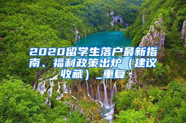 2020留学生落户最新指南、福利政策出炉（建议收藏）_重复