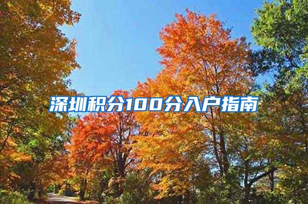 深圳积分100分入户指南