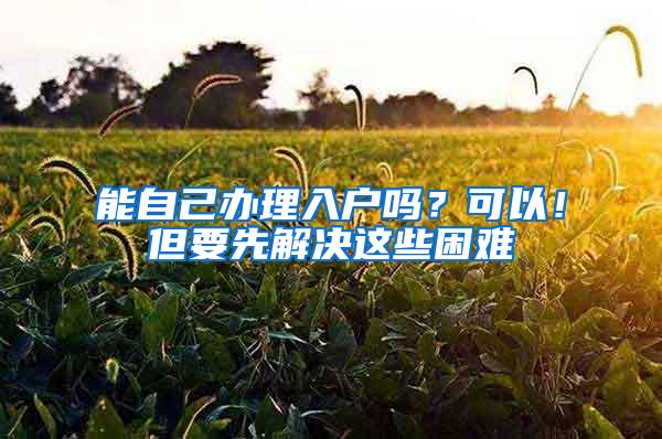 能自己办理入户吗？可以！但要先解决这些困难