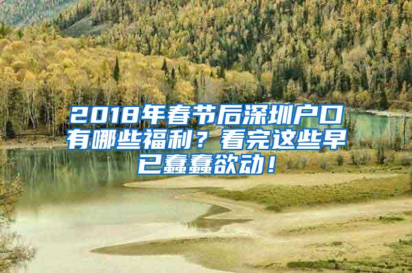 2018年春节后深圳户口有哪些福利？看完这些早已蠢蠢欲动！