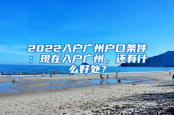 2022入户广州户口条件：现在入户广州，还有什么好处？