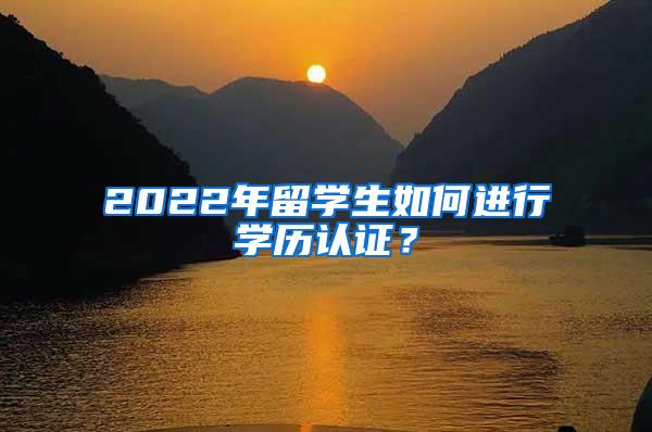 2022年留学生如何进行学历认证？