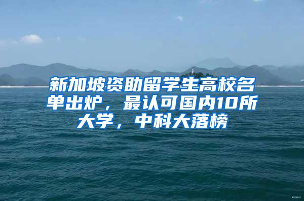 新加坡资助留学生高校名单出炉，最认可国内10所大学，中科大落榜