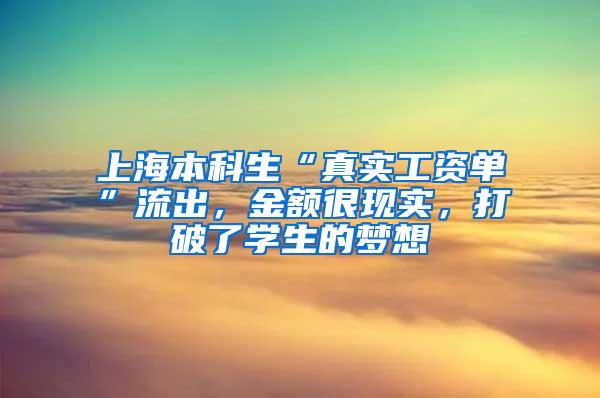 上海本科生“真实工资单”流出，金额很现实，打破了学生的梦想