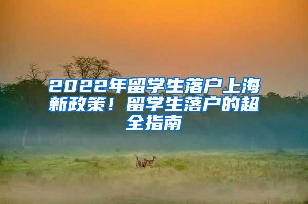 2022年留学生落户上海新政策！留学生落户的超全指南