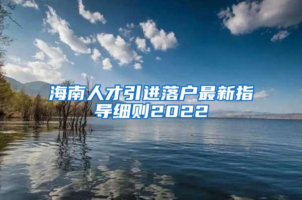 海南人才引进落户最新指导细则2022