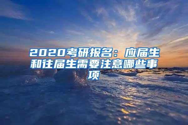 2020考研报名：应届生和往届生需要注意哪些事项