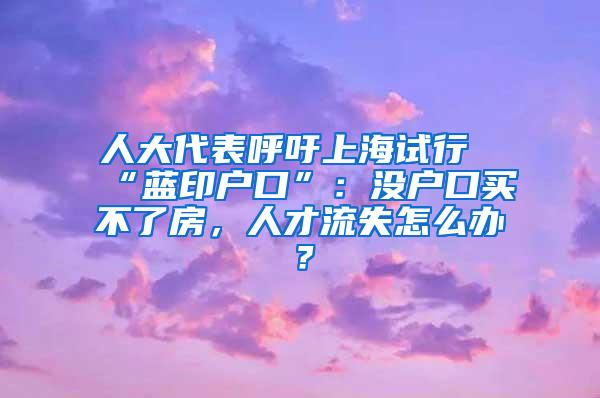 人大代表呼吁上海试行“蓝印户口”：没户口买不了房，人才流失怎么办？