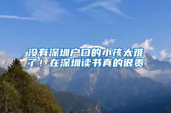 没有深圳户口的小孩太难了！在深圳读书真的很贵