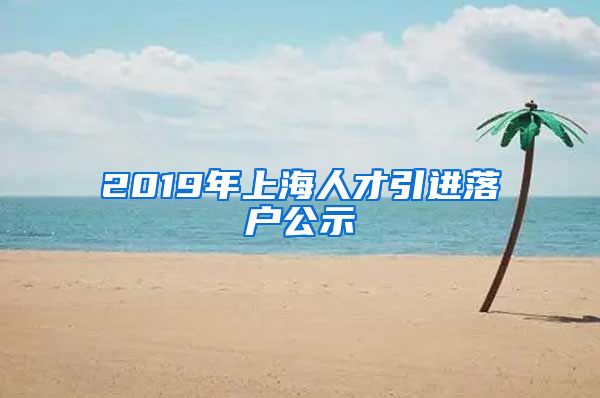 2019年上海人才引进落户公示