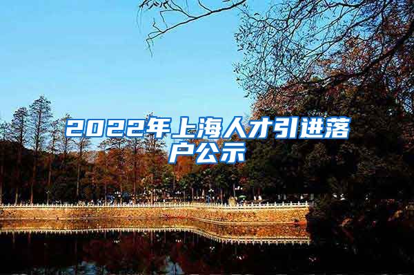 2022年上海人才引进落户公示