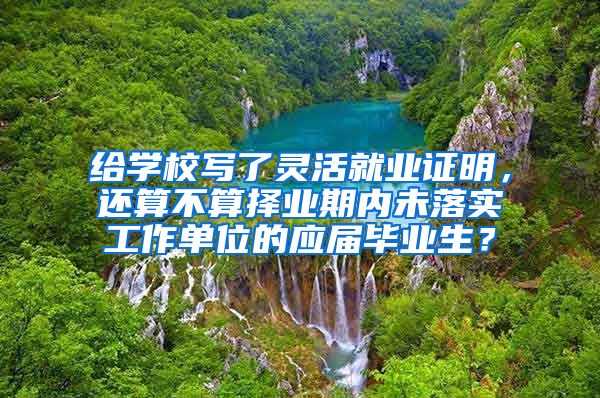 给学校写了灵活就业证明，还算不算择业期内未落实工作单位的应届毕业生？