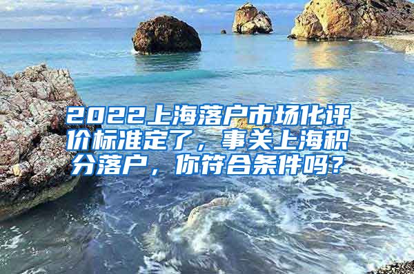 2022上海落户市场化评价标准定了，事关上海积分落户，你符合条件吗？