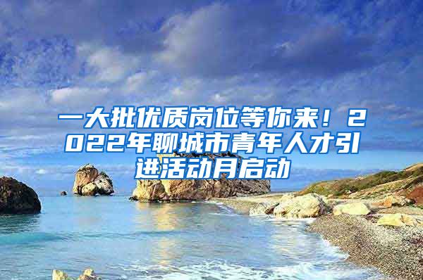 一大批优质岗位等你来！2022年聊城市青年人才引进活动月启动