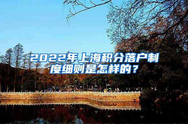 2022年上海积分落户制度细则是怎样的？