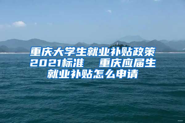 重庆大学生就业补贴政策2021标准  重庆应届生就业补贴怎么申请