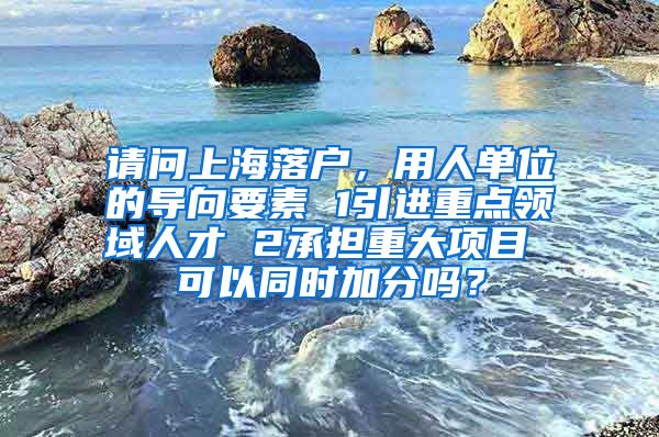 请问上海落户，用人单位的导向要素 1引进重点领域人才 2承担重大项目 可以同时加分吗？
