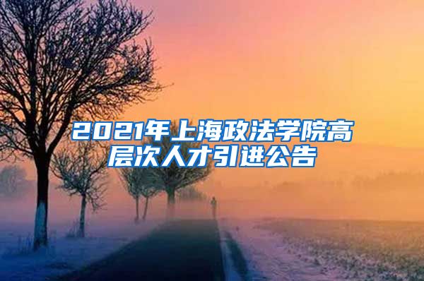 2021年上海政法学院高层次人才引进公告