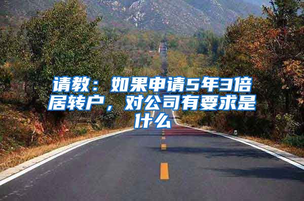 请教：如果申请5年3倍居转户，对公司有要求是什么