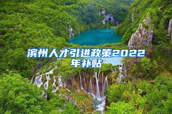 滨州人才引进政策2022年补贴