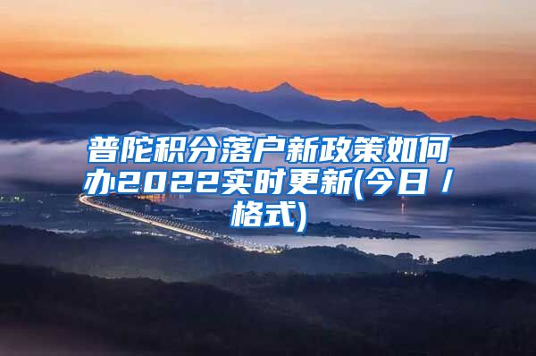 普陀积分落户新政策如何办2022实时更新(今日／格式)