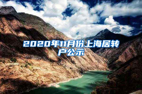 2020年11月份上海居转户公示