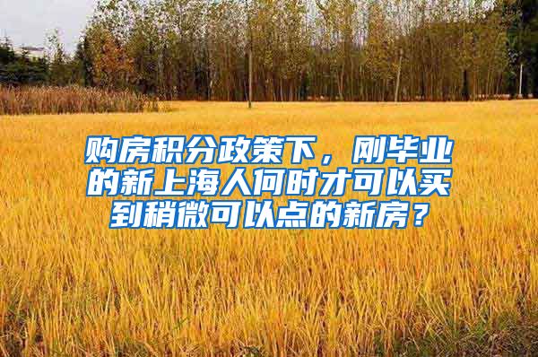 购房积分政策下，刚毕业的新上海人何时才可以买到稍微可以点的新房？