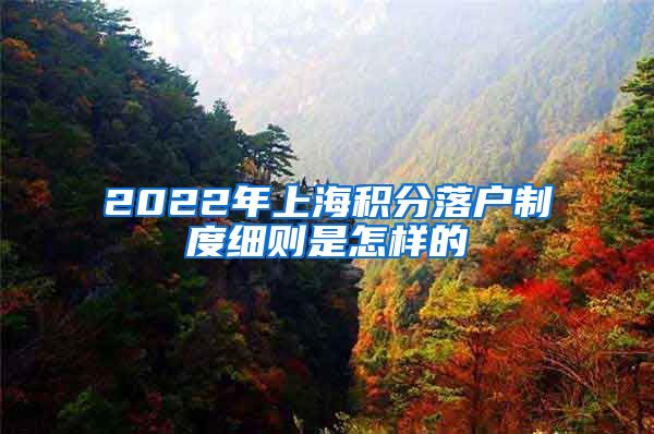 2022年上海积分落户制度细则是怎样的