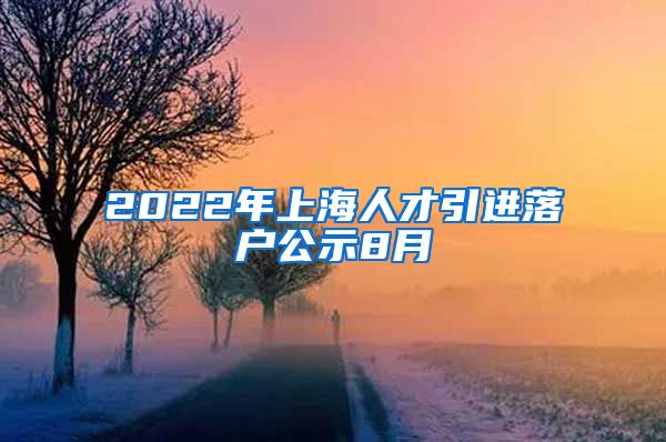 2022年上海人才引进落户公示8月